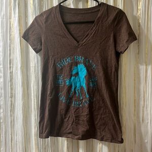 Brown and teal tshirt